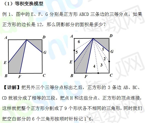 长沙小升初奥数几何问题之几何五大模型汇总