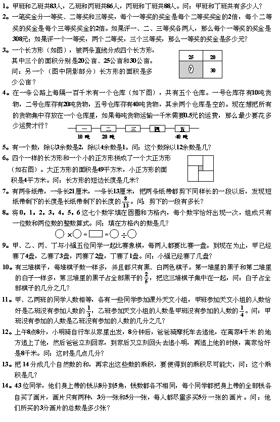 第一届“华罗庚金杯”少年数学邀请赛复赛试题1