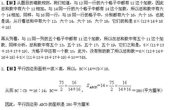 第二届“华罗庚金杯”少年数学赛一试试题答案1