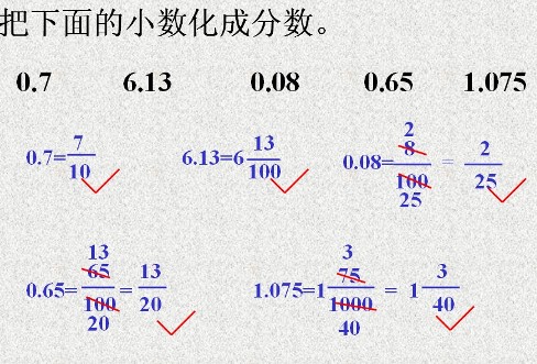 五年级数学 分数与小数的互化练习1