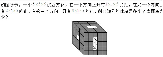 六年级奥数题及答案：表面积1