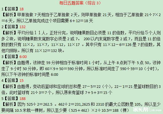 2016沈阳希望杯五年级综合类备考题（3）2