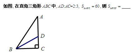 五年级奥数(几何问题)每日一题及答案：直角三角形1