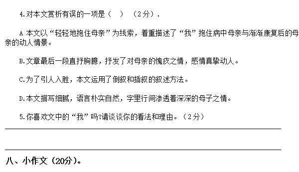 2016年郑州联合杯复赛语文真题及答案6