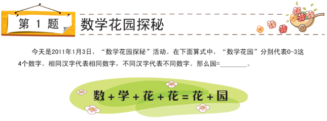 2016沈阳数学花园探秘考点分析：数字谜1